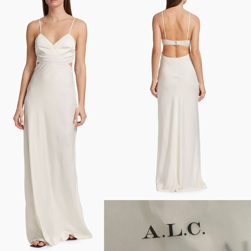 NWT A.L.C. Blakley II Cutout Dress Gown Maxi in Whisper White Size 10